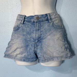 Vintage-Style Acid Wash Jean Shorts